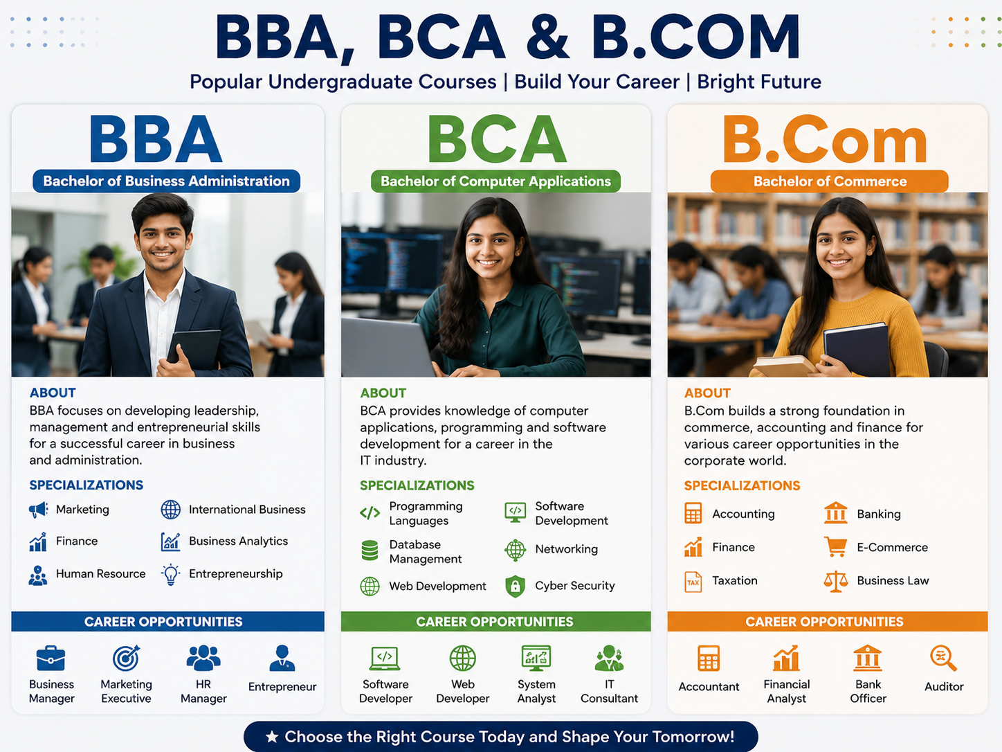 BBA vs BCA vs B.Com After 12th in Varanasi: Best Course for Commerce ...
